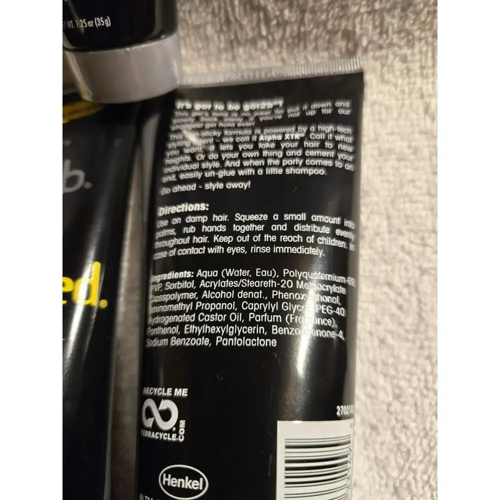 Got2B Ultra Glued Invincible Styling Gel 2 - 6 oz tubes + 1 Travel 1.25 oz tube